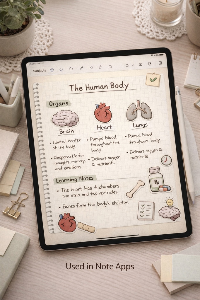 医療勉強用デジタルステッカー20点セット/iPad・GoodNotes対応
