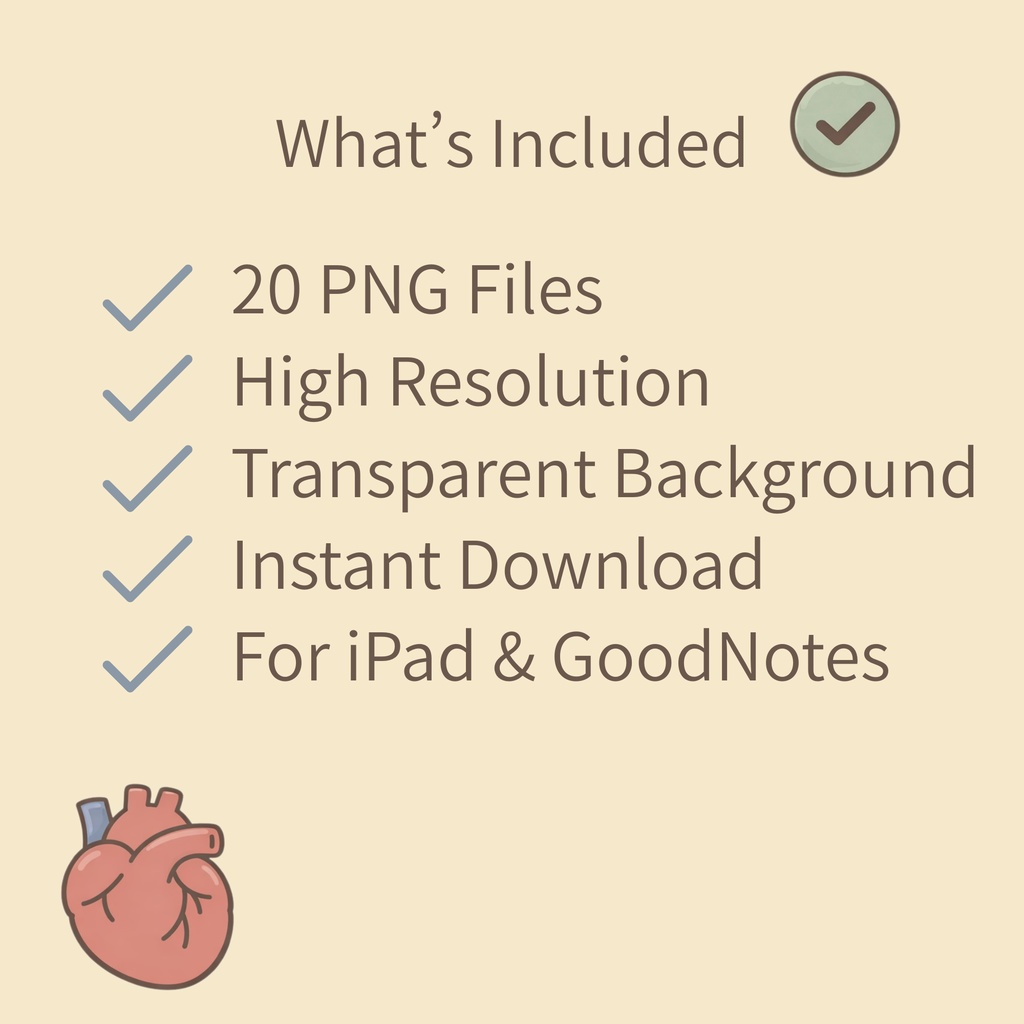 医療勉強用デジタルステッカー20点セット/iPad・GoodNotes対応