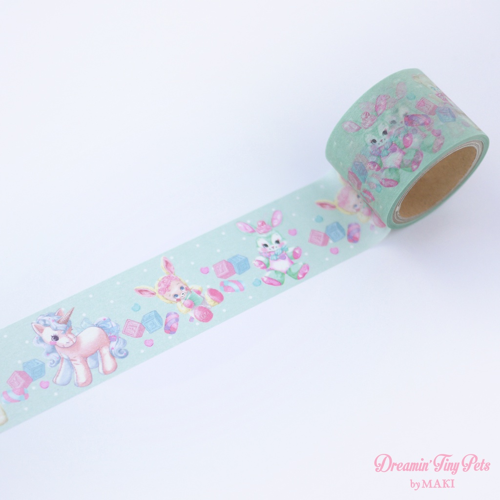 Cerise × Dreamin' Tiny Pets マスキングテープ "Poppin' Candy Bunny" MINT