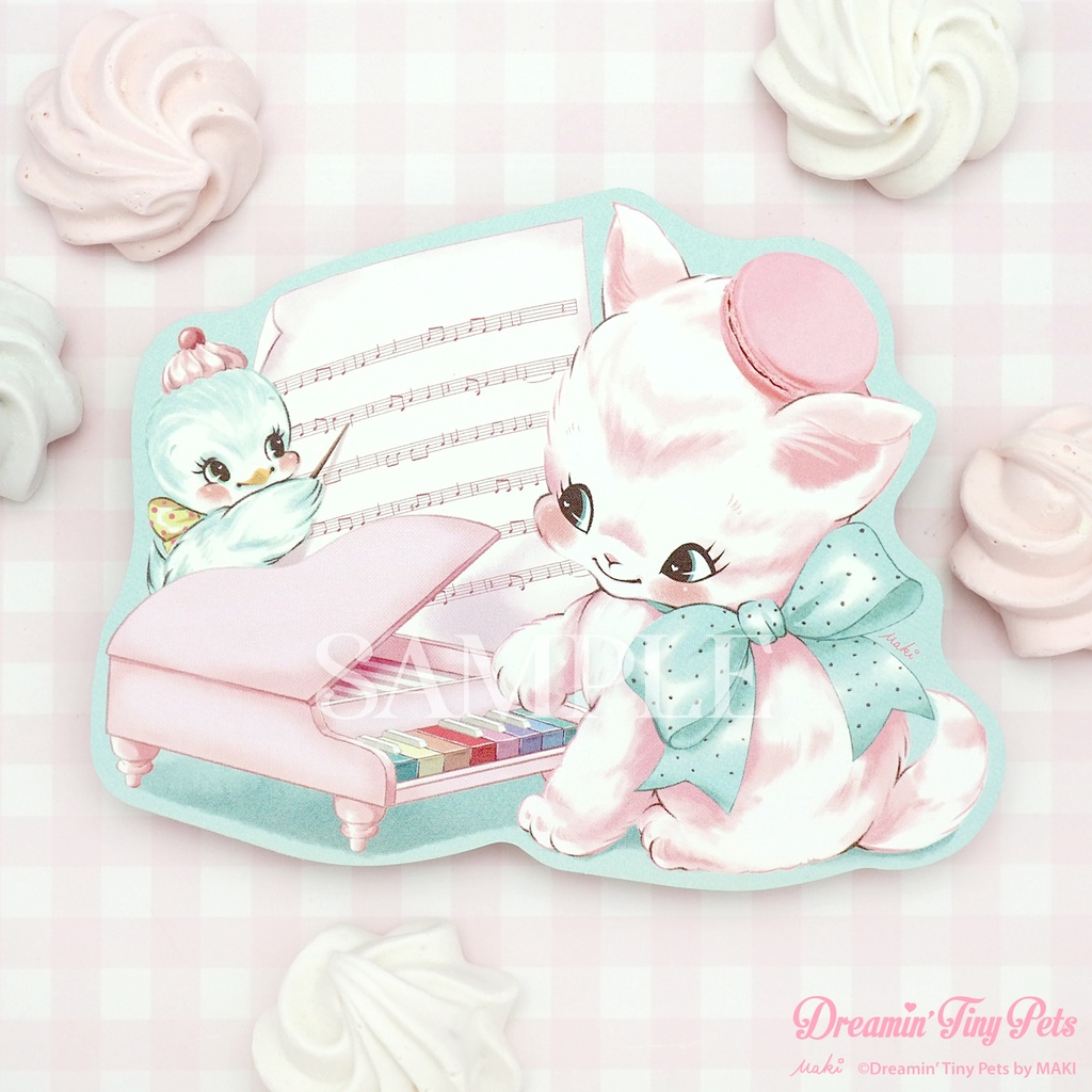メッセージカード / Rainbow Piano Cat