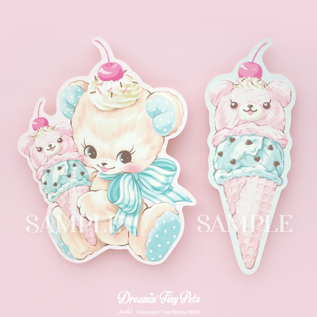 メッセージカード / Ice cream Mint Bear