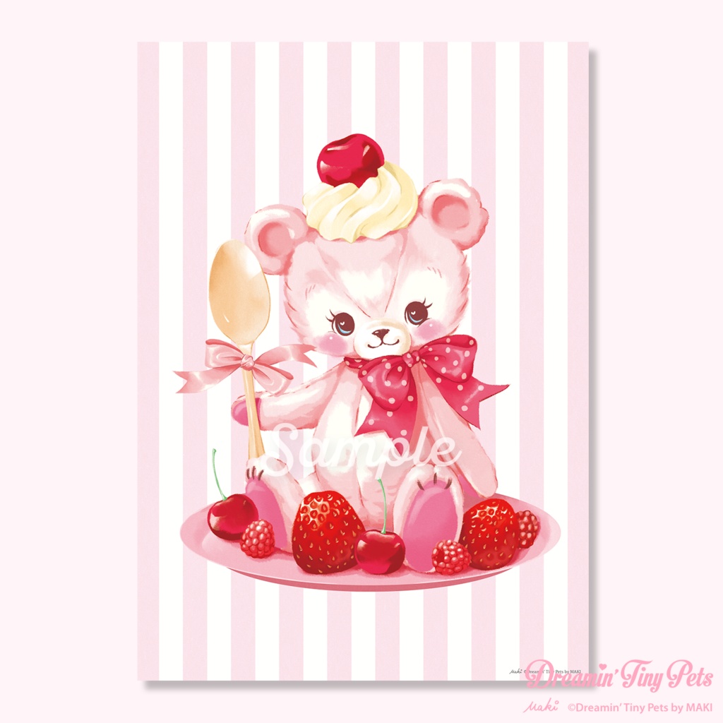 A4ポスター / Berry Pink Bear
