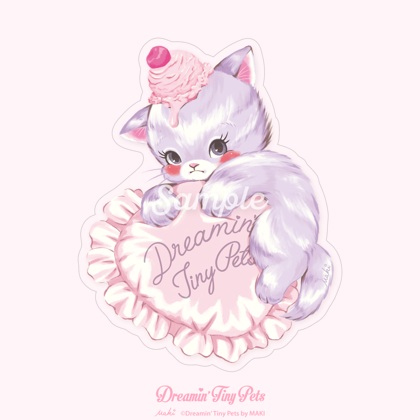 ステッカー / Cushion Hug Cat