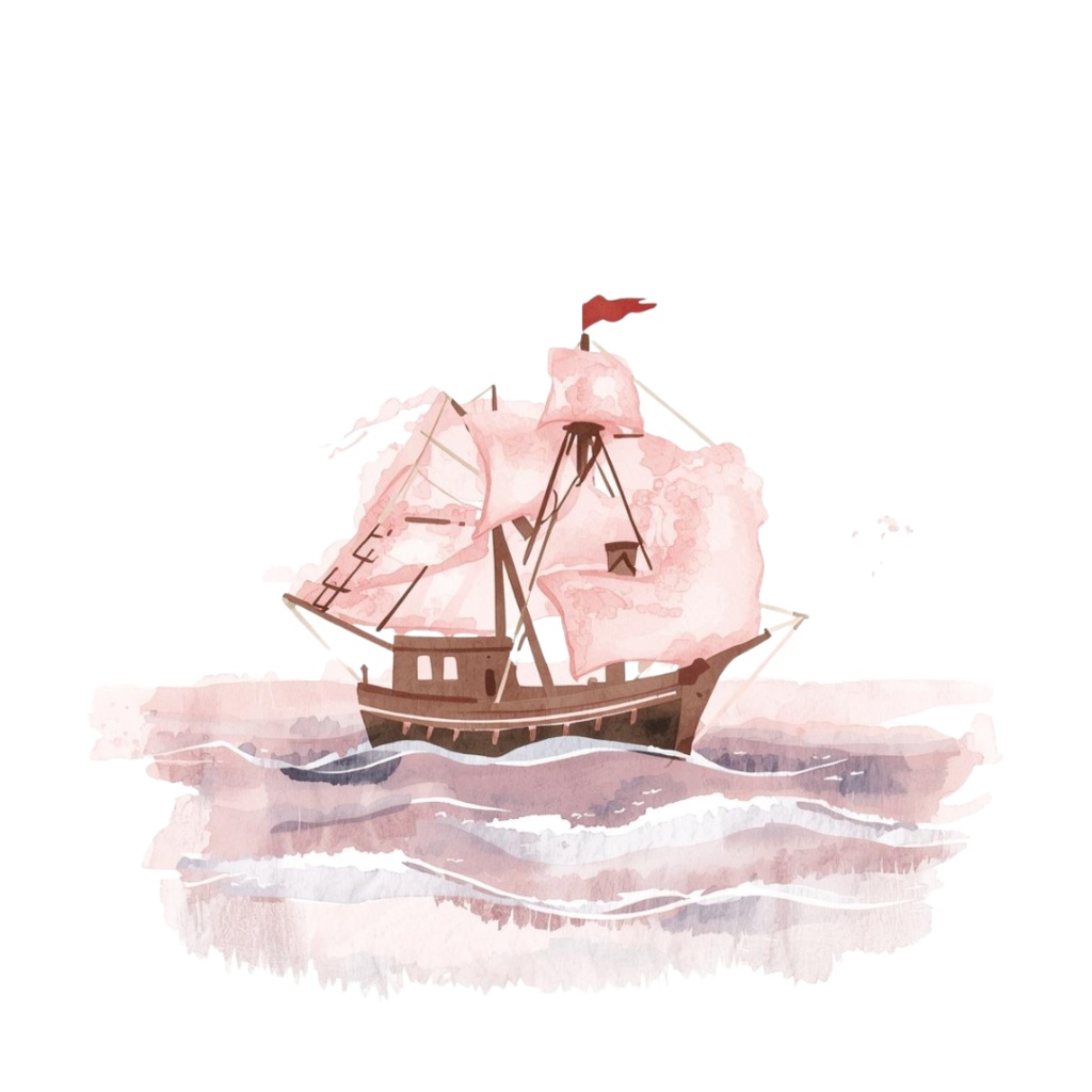 水彩タッチの旅する女の子クリップアート|ピンクで可愛い旅行テーマ11点セット|PNG背景透過