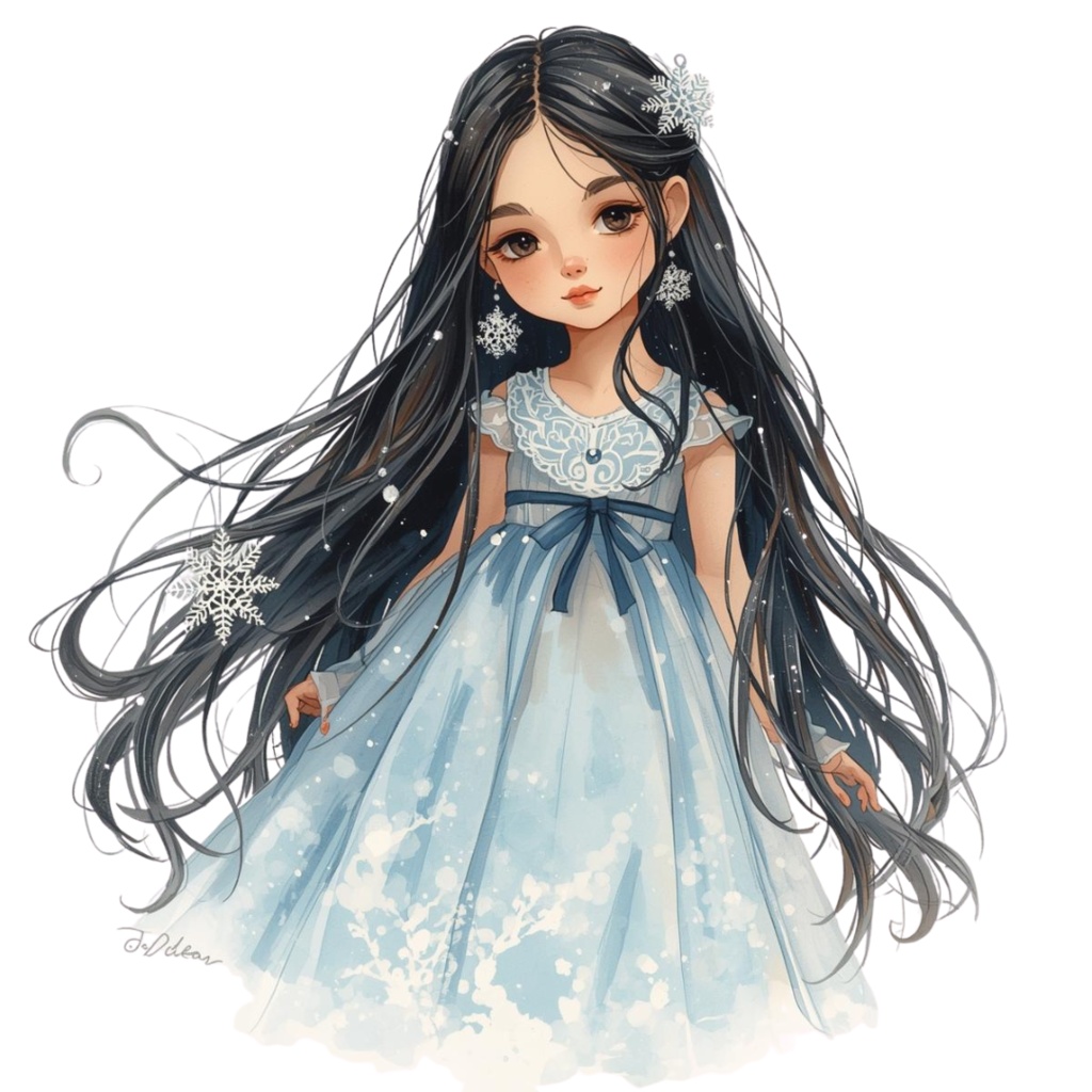 アンティーク冬素材*水彩雪モチーフ15点(背景透過PNG)