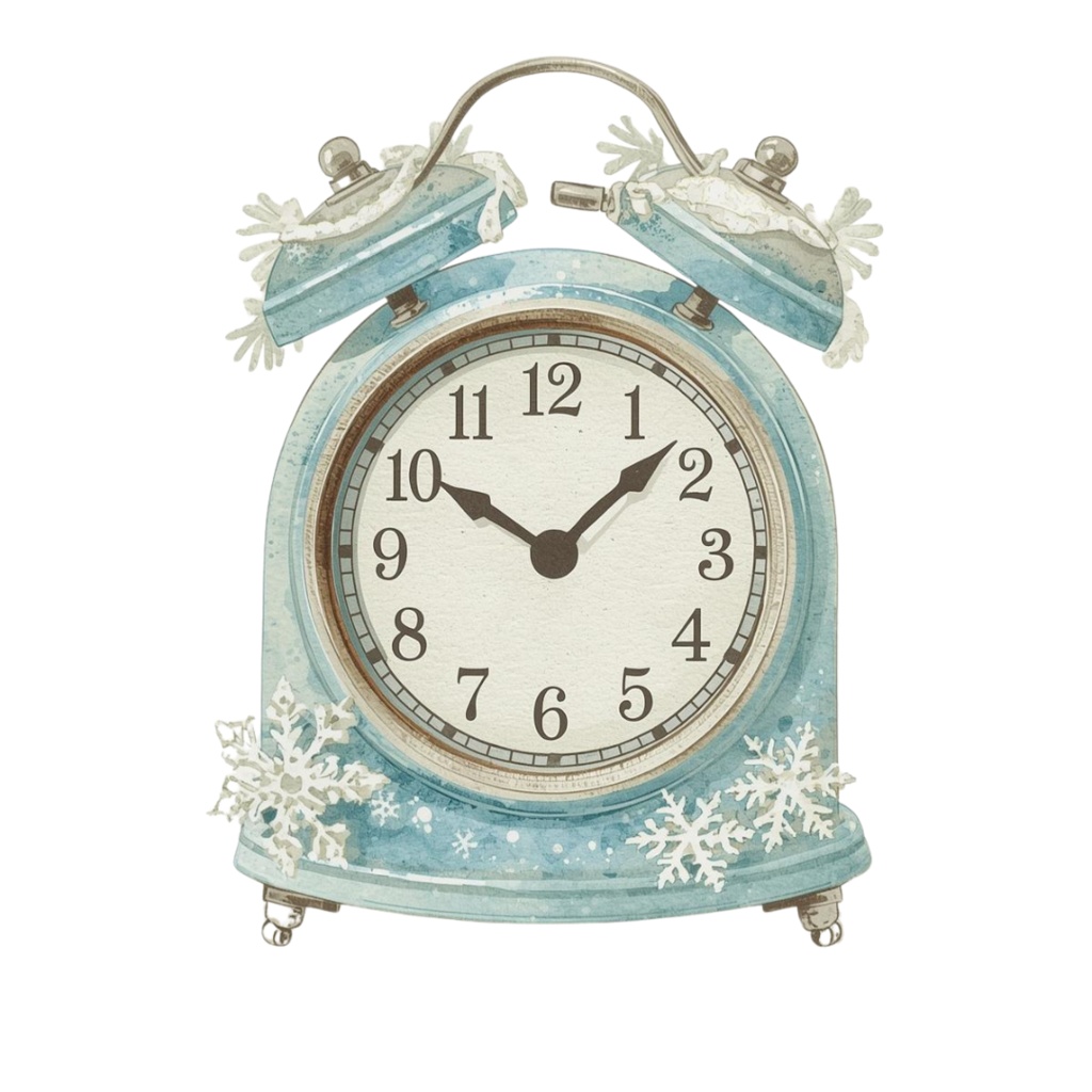 アンティーク冬素材*水彩雪モチーフ15点(背景透過PNG)