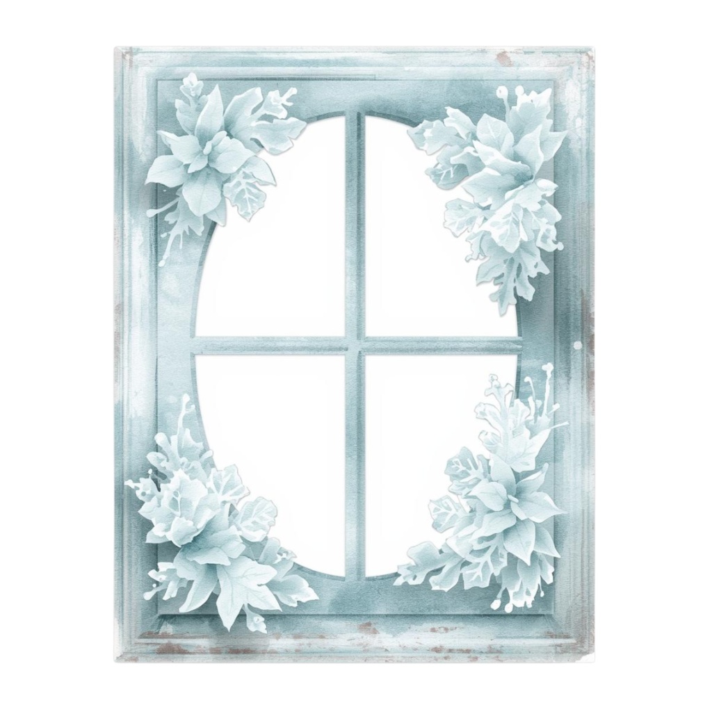 アンティーク冬素材*水彩雪モチーフ15点(背景透過PNG)