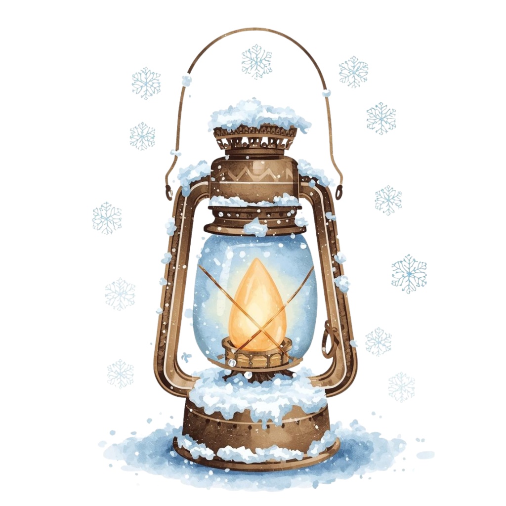 アンティーク冬素材*水彩雪モチーフ15点(背景透過PNG)