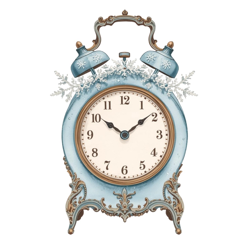 アンティーク冬素材*水彩雪モチーフ15点(背景透過PNG)