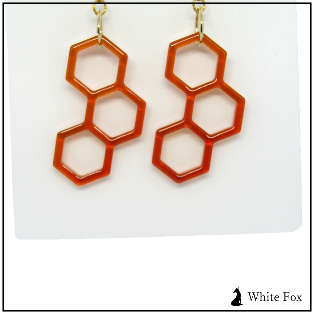 ハニカムピアス(UVレジン)