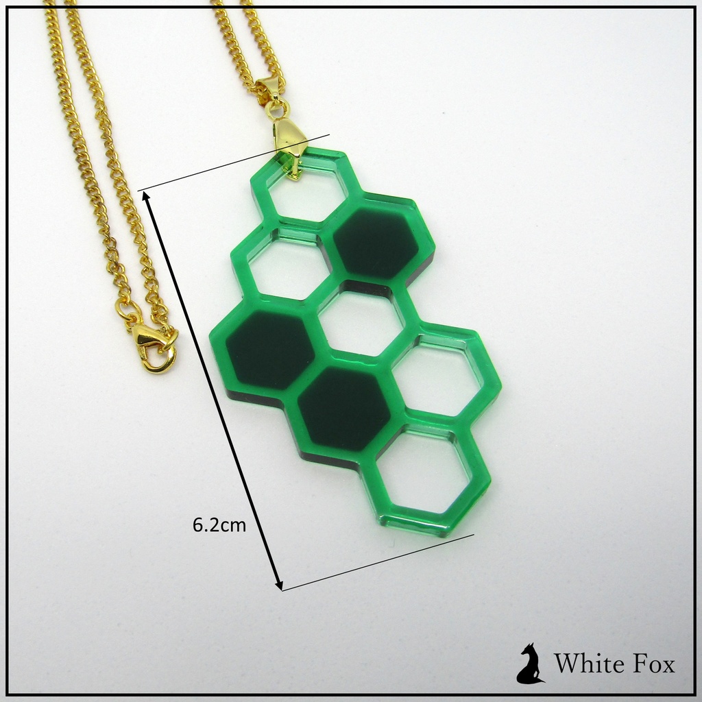 ハニカムネックレス(UVレジン)
