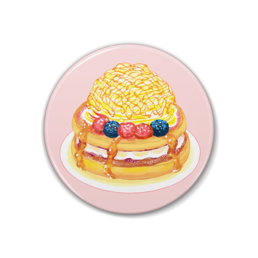 クリームパンケーキの缶バッジ