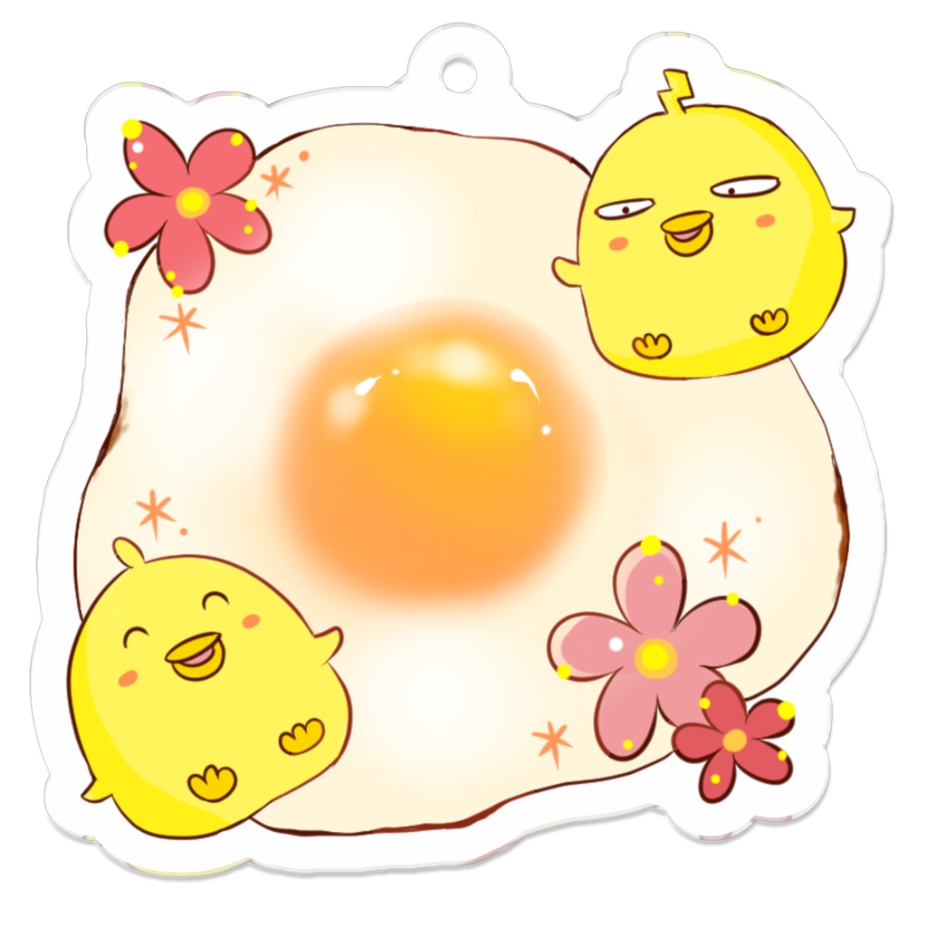 ひよこと目玉焼きのアクリルキーホルダー