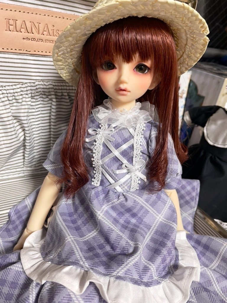 甘めテイストチェックワンピース(ブルー)