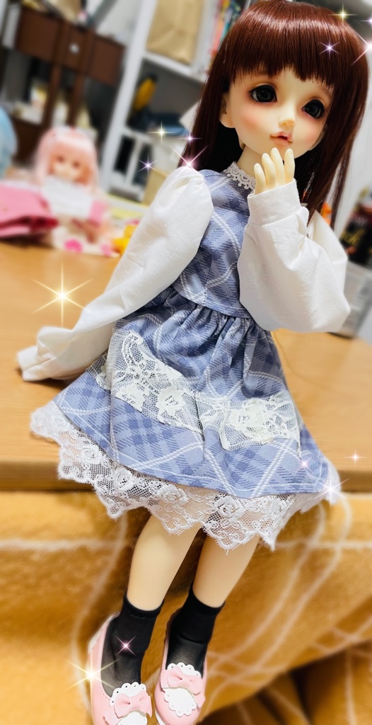 チェック柄トップス(ピンク・ブルー)