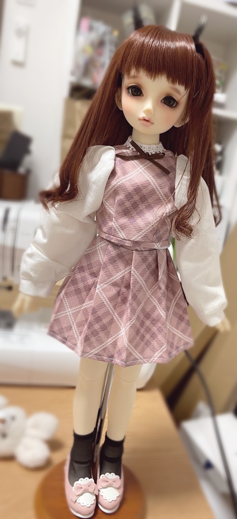 チェック柄トップス(ピンク・ブルー)