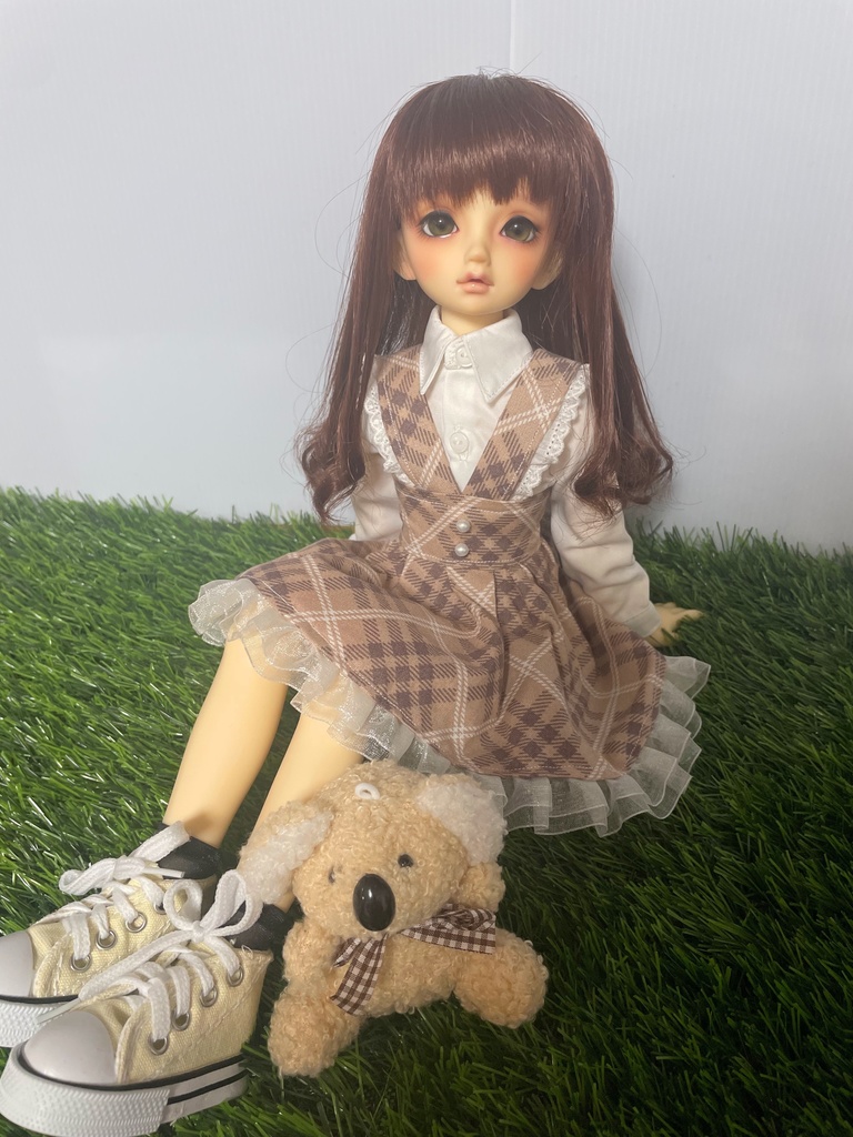 チェックジャンパースカート♡