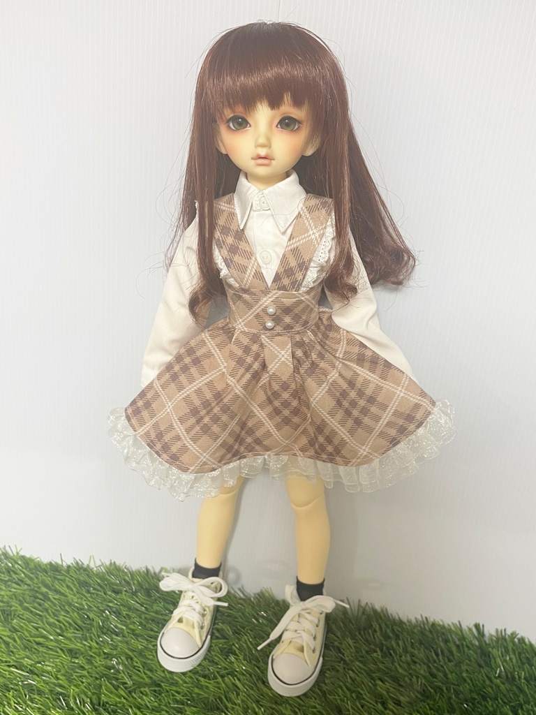 チェックジャンパースカート♡