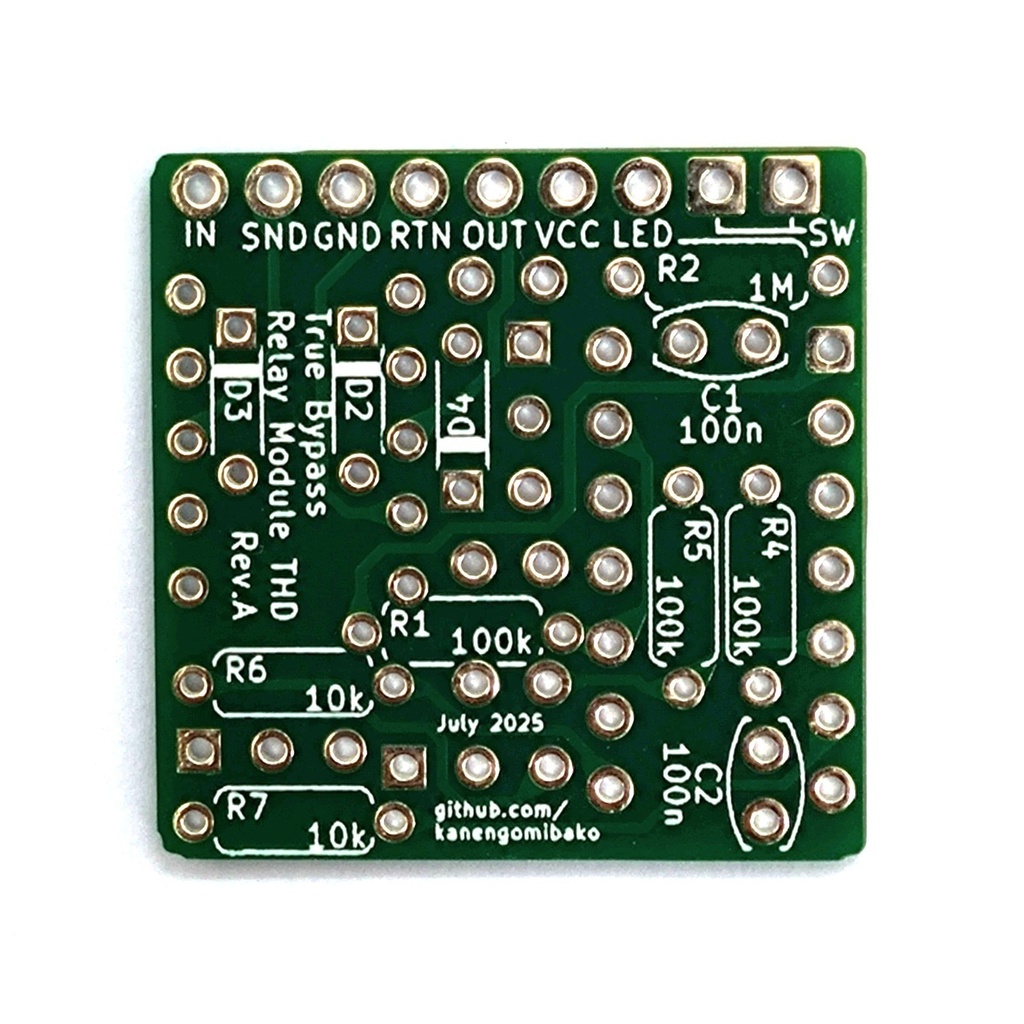 True Bypass Relay Module THD 自作用基板