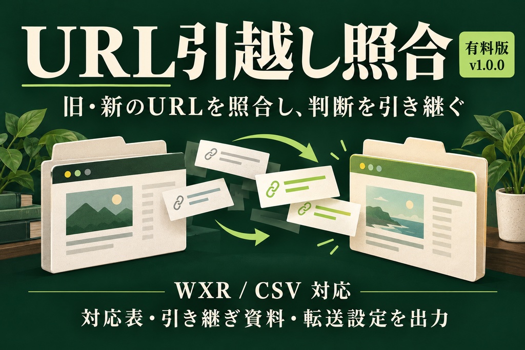 URL引越し照合｜旧・新WXR/CSVから対応表・転送設定を作るローカルツール