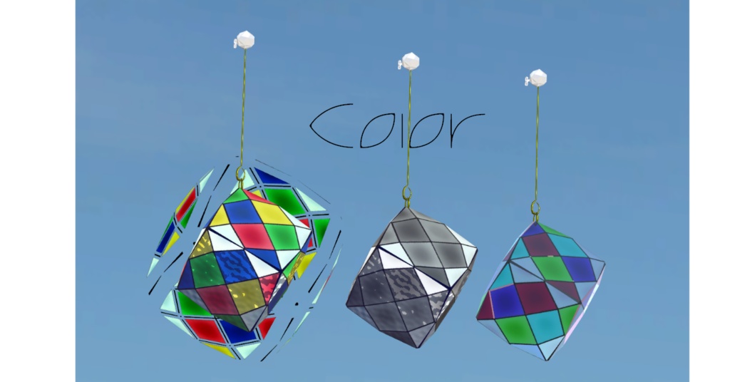 【VRChat想定】Stained glass【ピアス】