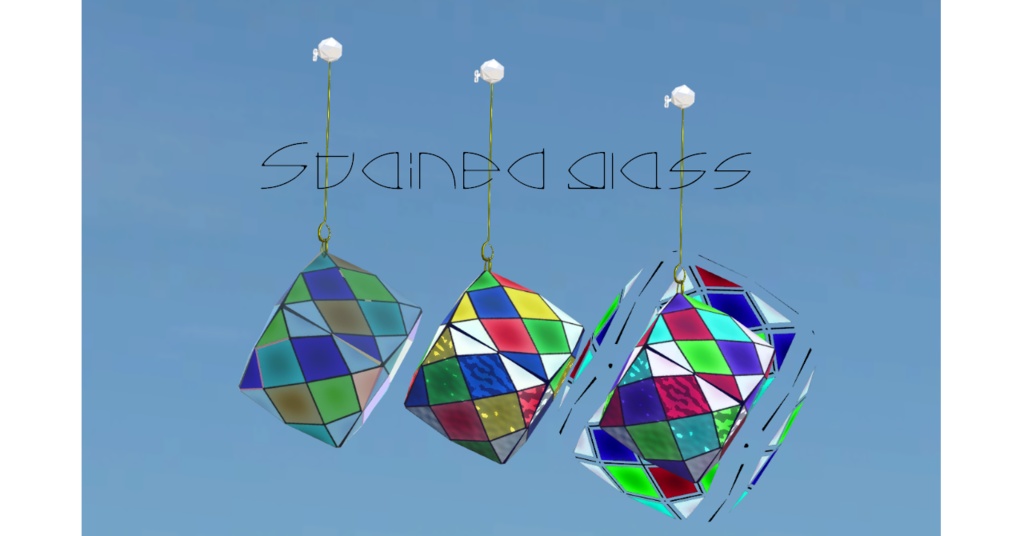 【VRChat想定】Stained glass【ピアス】