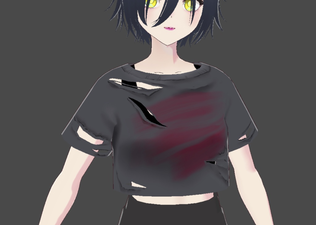 【Vroid衣装】【期間限定無料】【商用利用可】ダメージTシャツ テクスチャ