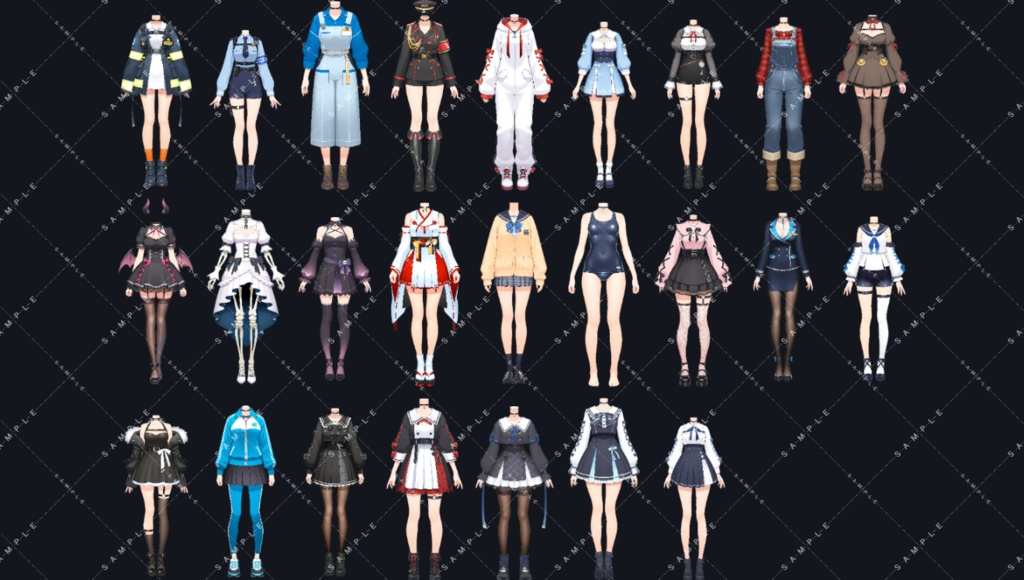 【立ち絵素材】コスプレ立ち絵 vol1 125種類