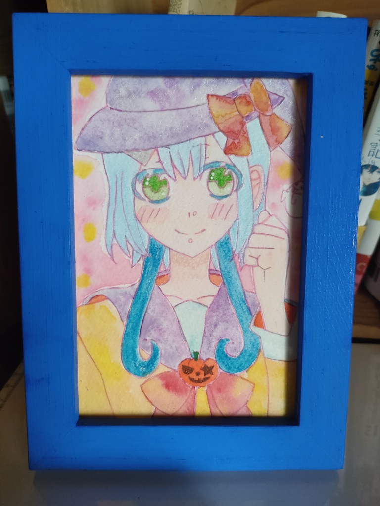 ハロウィンイラスト額装