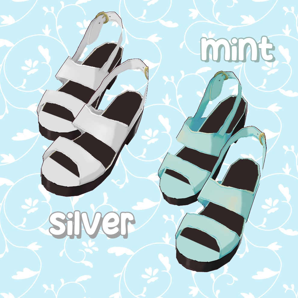 【Vroid】ダブルバンドサンダル