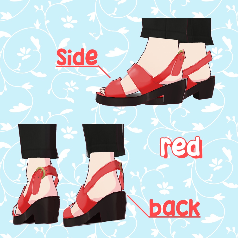 【Vroid】ダブルバンドサンダル