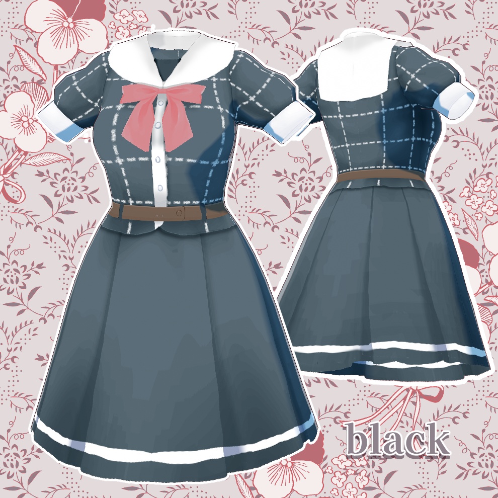 【Vroid】薫色セーラーワンピース