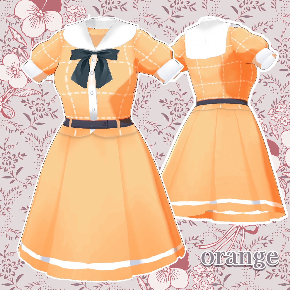 【Vroid】薫色セーラーワンピース