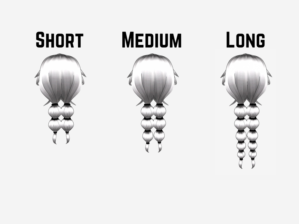 Vroid Bubble Braid Preset W/ Different Lengths And Bangs / Bubble Braid / Split Dye / Vtuber Asset / Vroid Asset / Vroid Hair / Fully Rigged