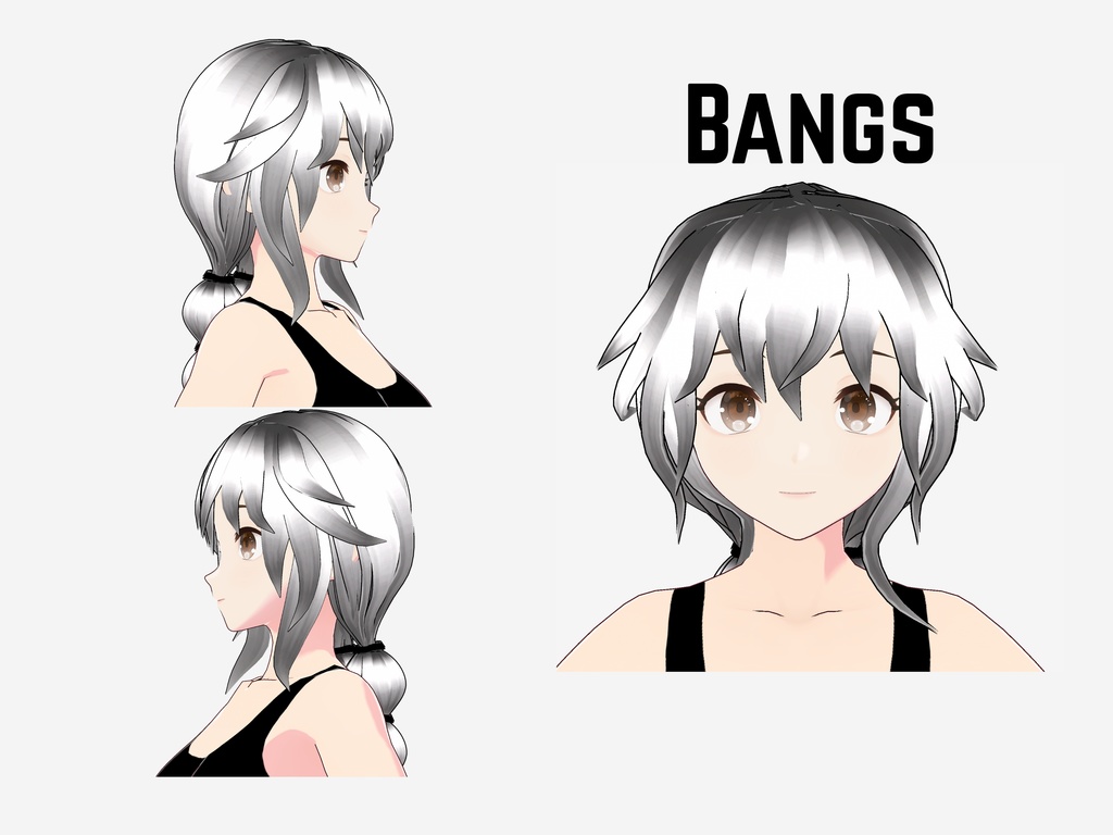Vroid Bubble Braid Preset W/ Different Lengths And Bangs / Bubble Braid / Split Dye / Vtuber Asset / Vroid Asset / Vroid Hair / Fully Rigged