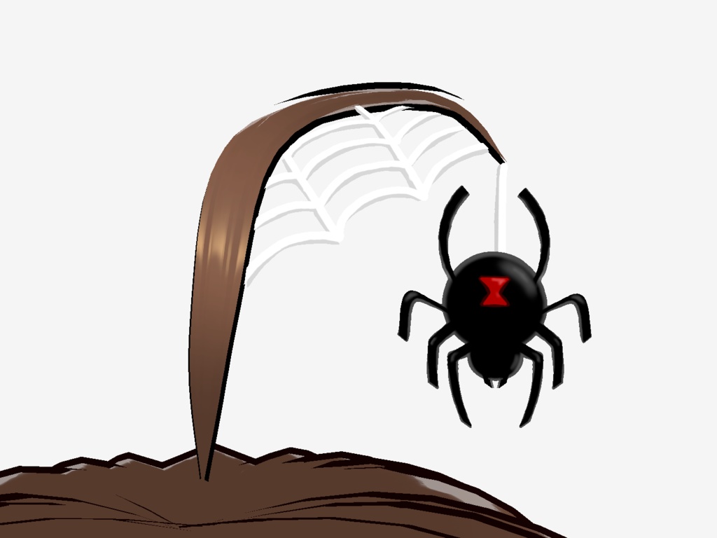 Halloween Ahoge / Spider Ahoge / Goth Ahoge / Vroid Ahoge / Vroid Preset / Vroid Hair / Vtuber Asset / Vtuber / Vtubing