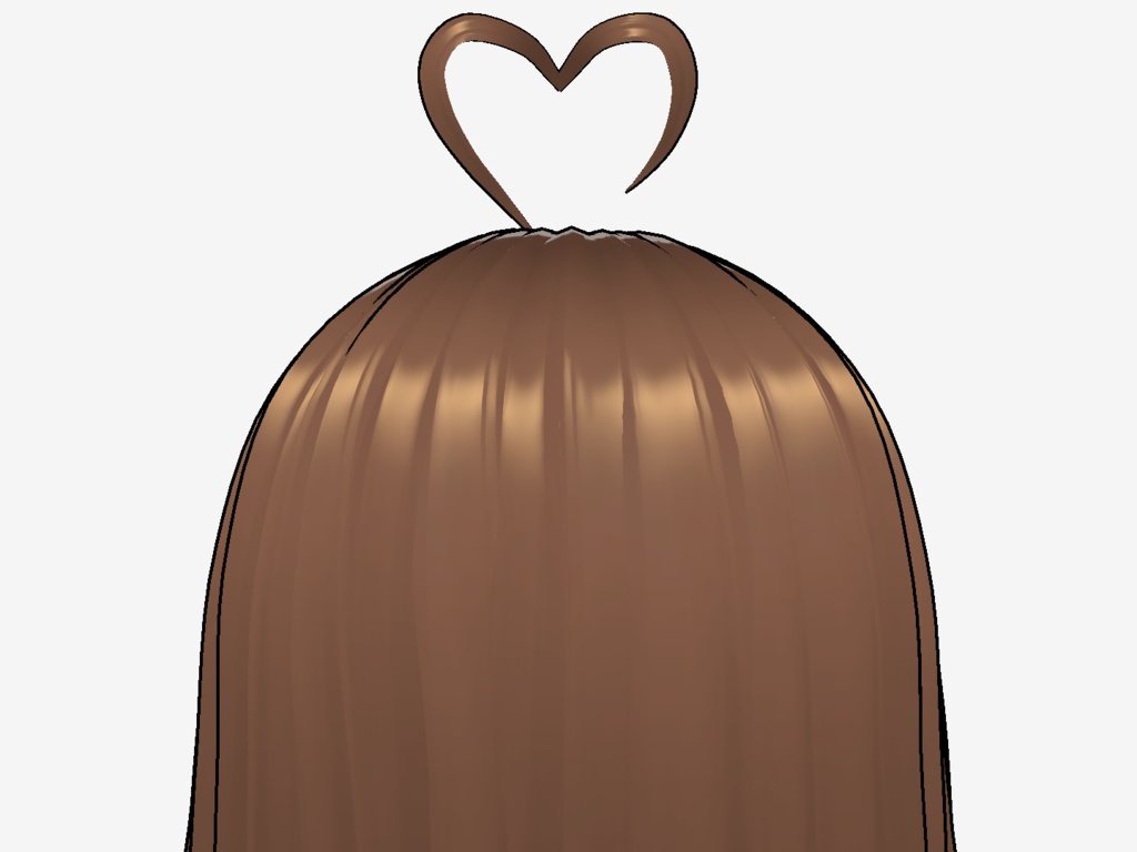 Heart Ahoge Hair Preset / Vroid Asset / Vroid Ahoge / Vtuber Asset