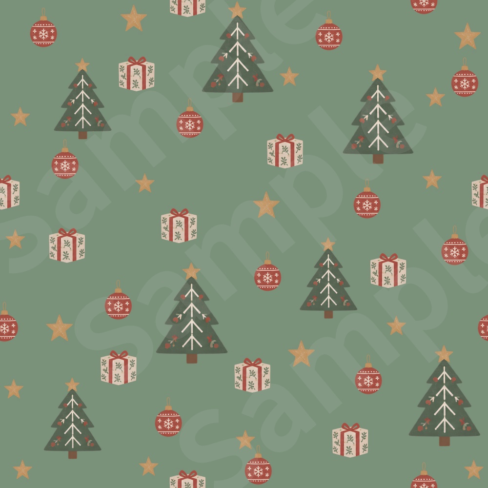 【くすみ系】大人可愛い北欧クリスマス|デジタルペーパー6枚セット