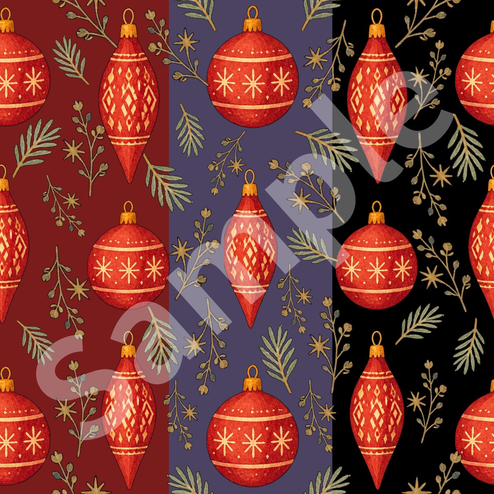 クリスマスオーナメント・デジタルペーパー Christmas Digital Paper|12枚セット