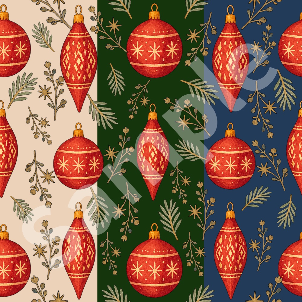 クリスマスオーナメント・デジタルペーパー Christmas Digital Paper|12枚セット