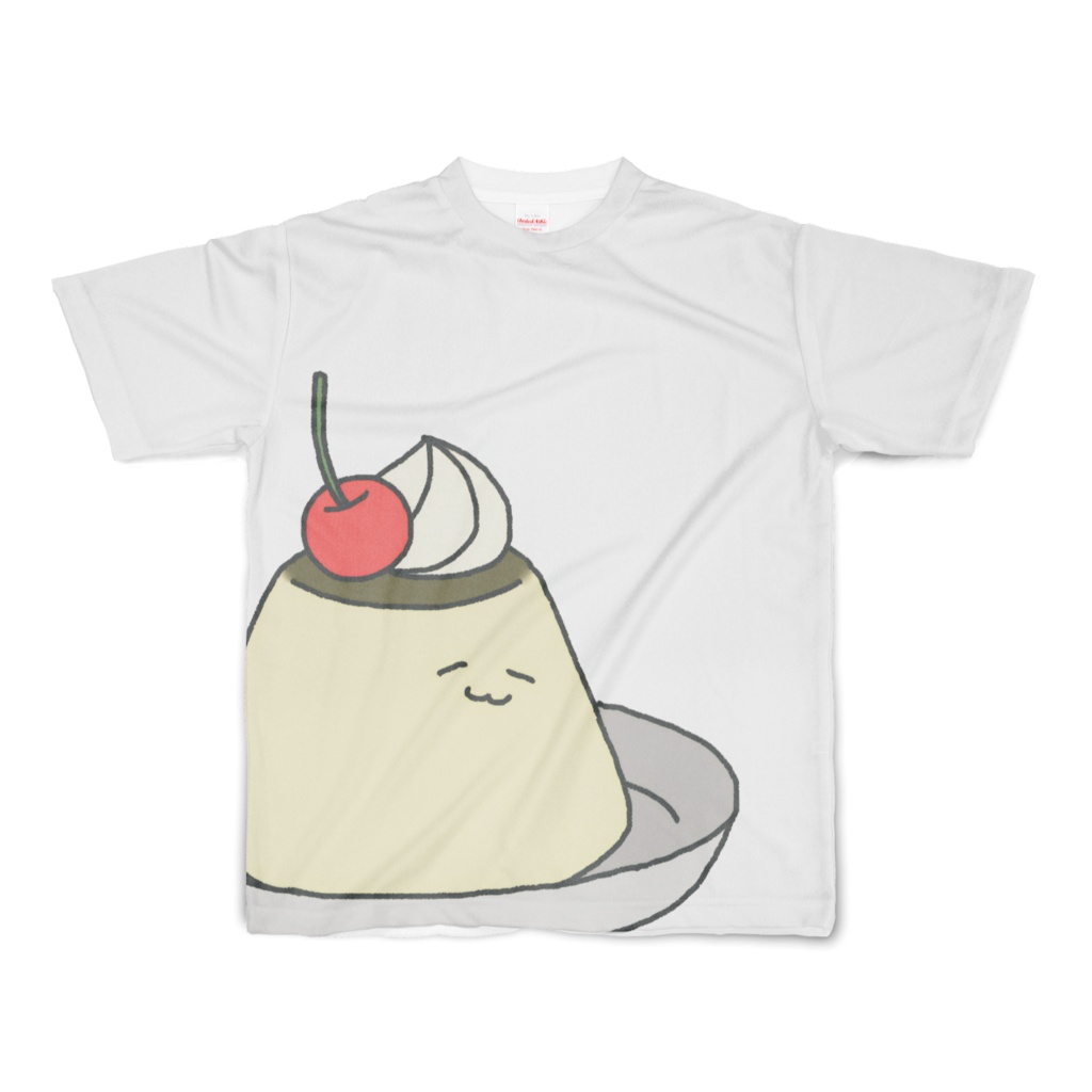 どでかプリントのゆるゆるプリンTシャツ(背面右下ver.)