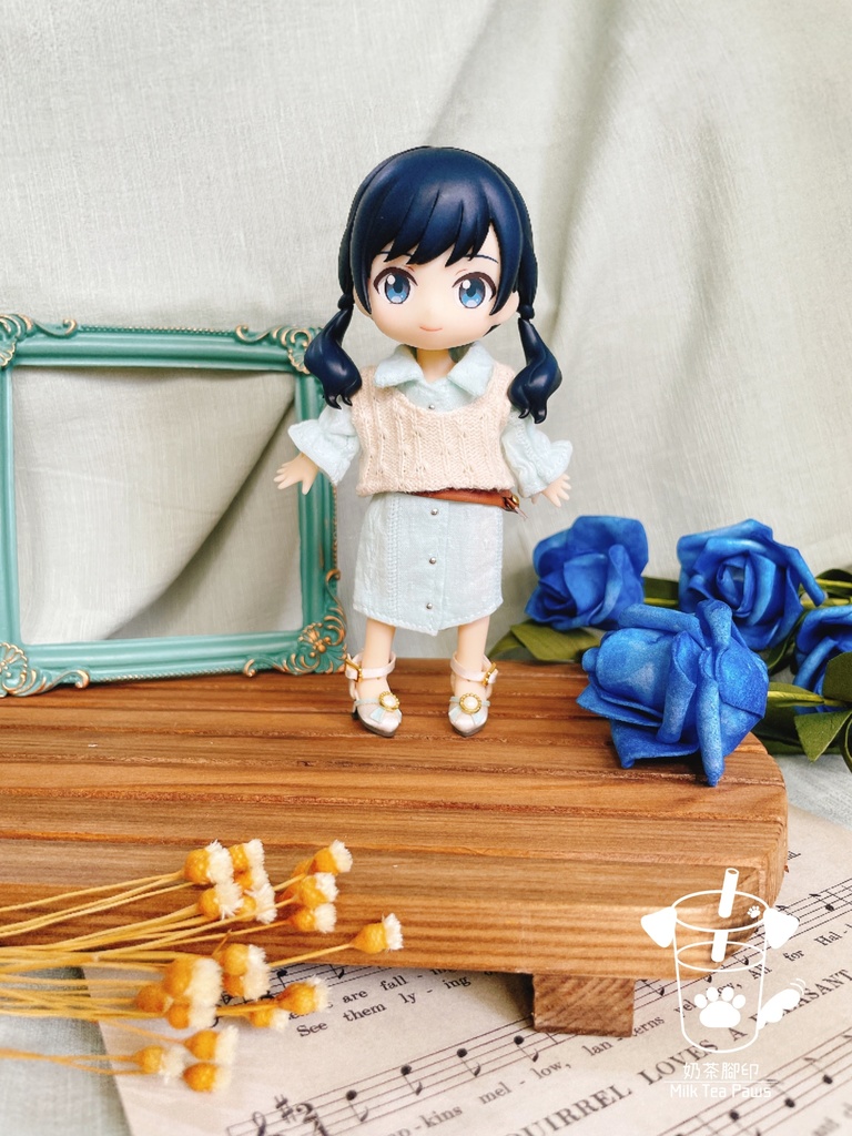 【オビツ11・1/12ドール服】マシュマロ シャツワンピース 3色