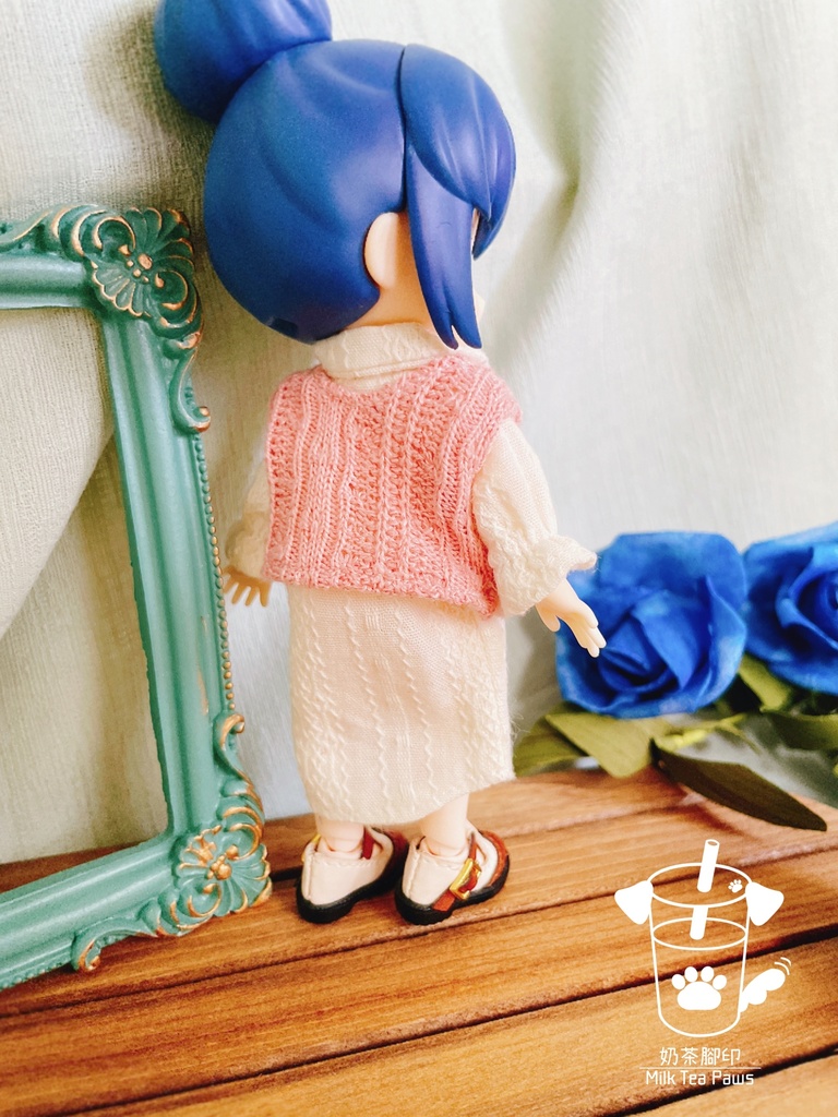 【オビツ11・1/12ドール服】マシュマロ シャツワンピース 3色