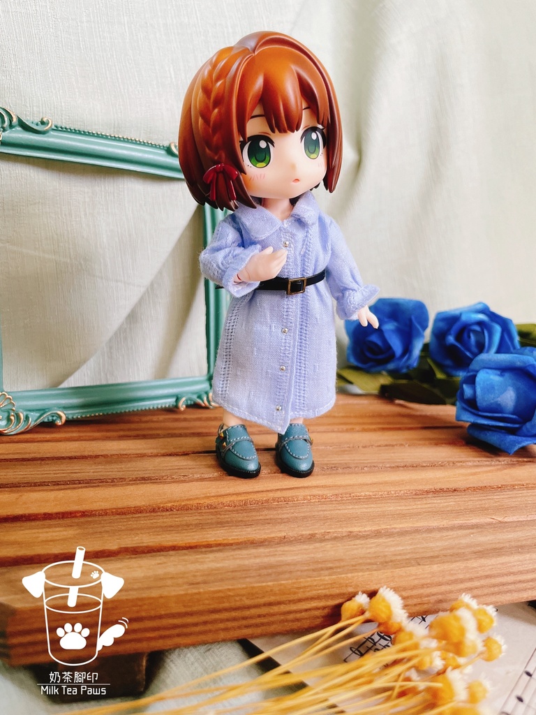 【オビツ11・1/12ドール服】マシュマロ シャツワンピース 3色