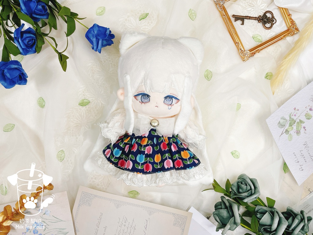 【20cmぬいぐるみ・ぬい服】チューリップネイビーワンピース