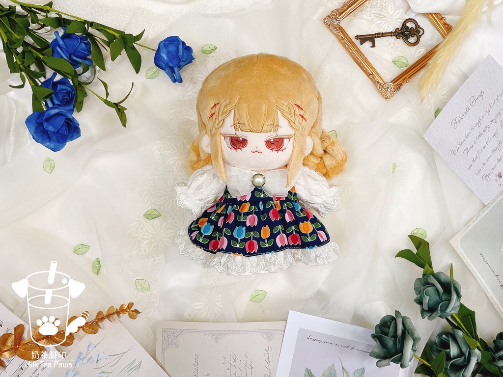 【20cmぬいぐるみ・ぬい服】チューリップネイビーワンピース