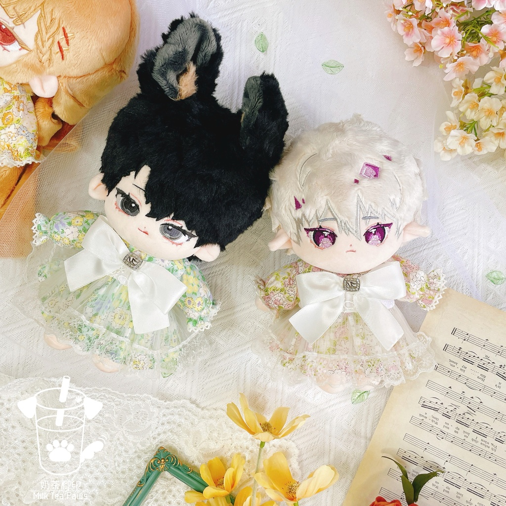 【10cm・15cm・20cmぬいぐるみ・ぬい服】エレガントお花ワンピース 4色