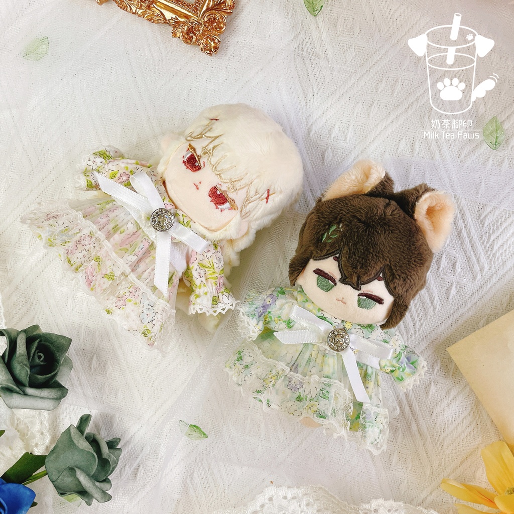 【10cm・15cm・20cmぬいぐるみ・ぬい服】エレガントお花ワンピース 4色