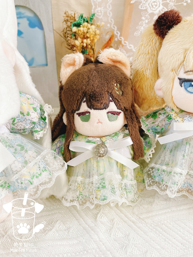 【10cm・15cm・20cmぬいぐるみ・ぬい服】エレガントお花ワンピース 4色