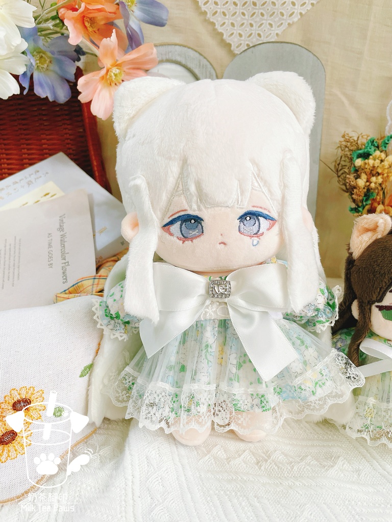 【10cm・15cm・20cmぬいぐるみ・ぬい服】エレガントお花ワンピース 4色